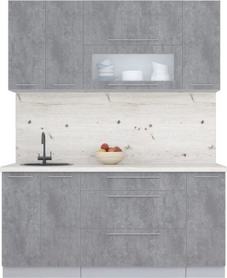 Кухонный гарнитур Интерлиния Мила Пластик 1.7 В - фото