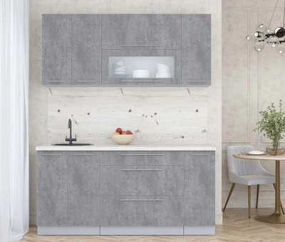 Кухонный гарнитур Интерлиния Мила Пластик 1.7 В