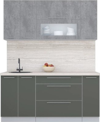 Кухонный гарнитур Интерлиния Мила Пластик 1.7 В - фото