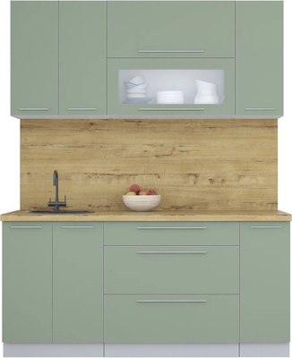 Кухонный гарнитур Интерлиния Мила Пластик 1.7 В - фото