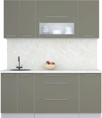 Кухонный гарнитур Интерлиния Мила Пластик 1.8 В - фото