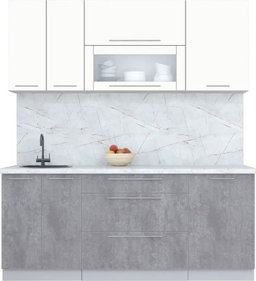 Кухонный гарнитур Интерлиния Мила Пластик 1.9 В - фото