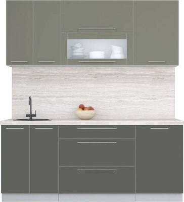 Кухонный гарнитур Интерлиния Мила Пластик 1.9 В - фото