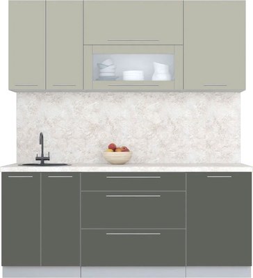 Кухонный гарнитур Интерлиния Мила Пластик 1.9 В - фото