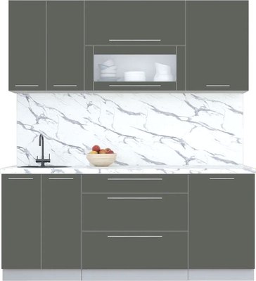 Кухонный гарнитур Интерлиния Мила Пластик 1.9 В - фото