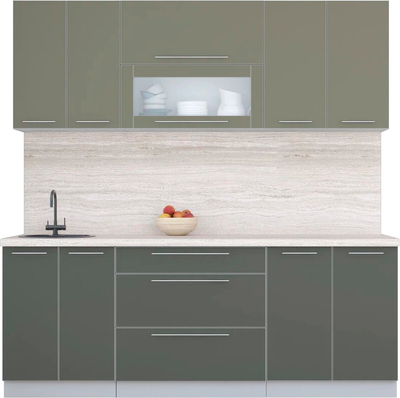 Кухонный гарнитур Интерлиния Мила Пластик 2.1 В - фото