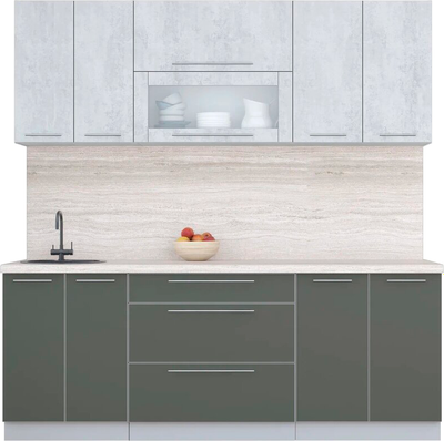 Кухонный гарнитур Интерлиния Мила Пластик 2.1 В - фото