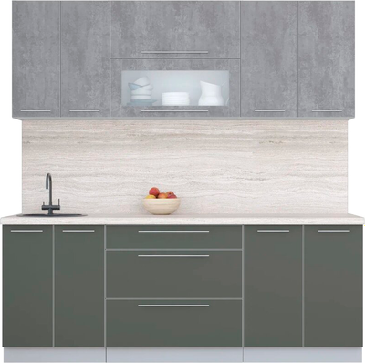 Кухонный гарнитур Интерлиния Мила Пластик 2.1 В - фото