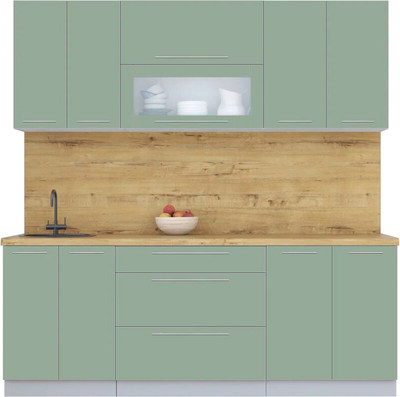 Кухонный гарнитур Интерлиния Мила Пластик 2.1 В - фото