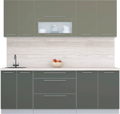 Кухонный гарнитур Интерлиния Мила Пластик 2.2 В - фото