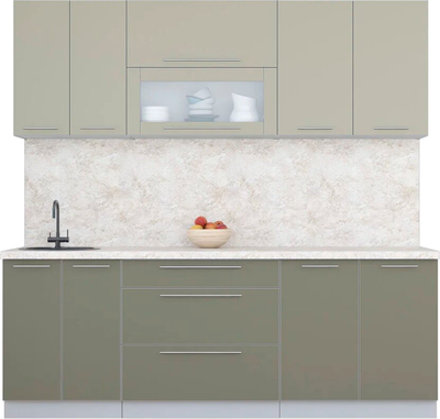 Кухонный гарнитур Интерлиния Мила Пластик 2.2 В - фото