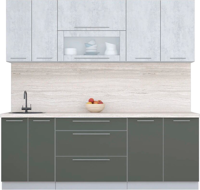 Кухонный гарнитур Интерлиния Мила Пластик 2.2 В - фото