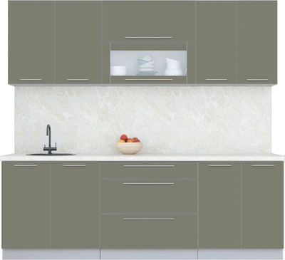 Кухонный гарнитур Интерлиния Мила Пластик 2.3 В - фото