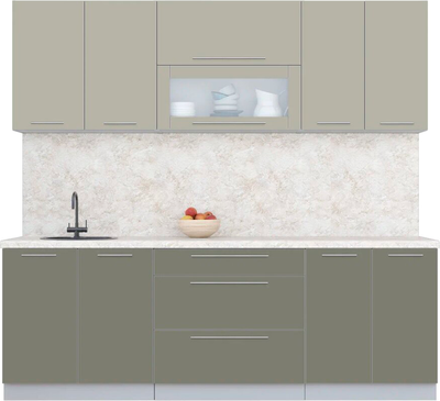 Кухонный гарнитур Интерлиния Мила Пластик 2.3 В - фото