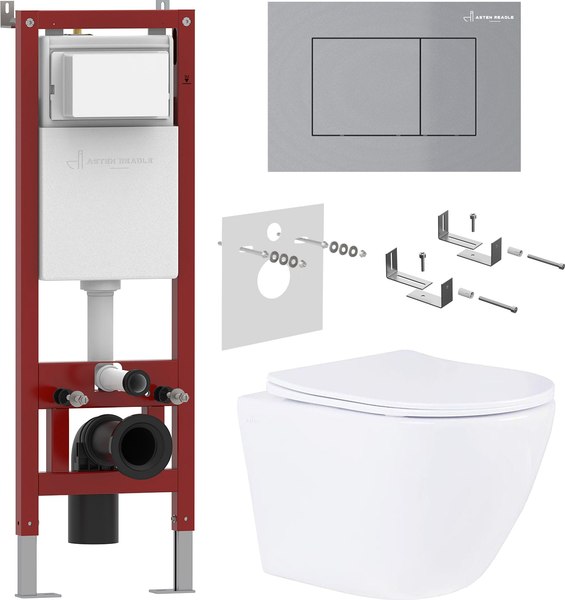 Унитаз подвесной с инсталляцией Asten Readle Zentralmodul AR0601-185M - фото