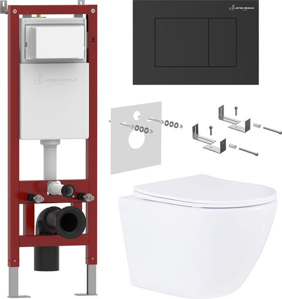 Унитаз подвесной с инсталляцией Asten Readle Zentralmodul AR0601-185B - фото
