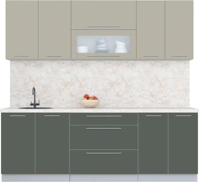 Кухонный гарнитур Интерлиния Мила Пластик 2.3 В - фото