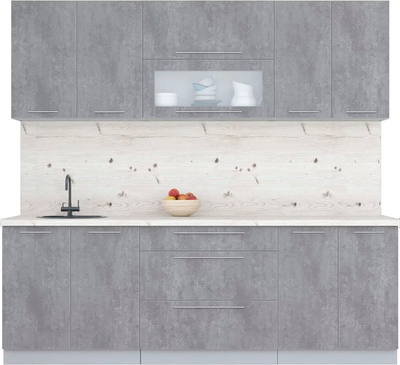 Кухонный гарнитур Интерлиния Мила Пластик 2.3 В - фото