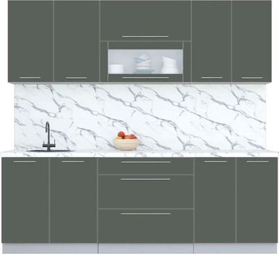 Кухонный гарнитур Интерлиния Мила Пластик 2.3 В - фото