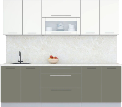 Кухонный гарнитур Интерлиния Мила Пластик 2.4 В - фото