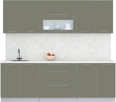 Кухонный гарнитур Интерлиния Мила Пластик 2.4 В - фото