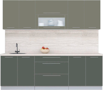 Кухонный гарнитур Интерлиния Мила Пластик 2.4 В - фото