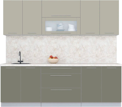 Кухонный гарнитур Интерлиния Мила Пластик 2.4 В - фото
