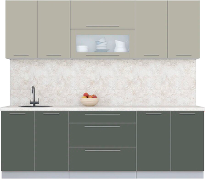 Кухонный гарнитур Интерлиния Мила Пластик 2.4 В - фото