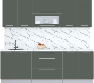 Кухонный гарнитур Интерлиния Мила Пластик 2.4 В - фото
