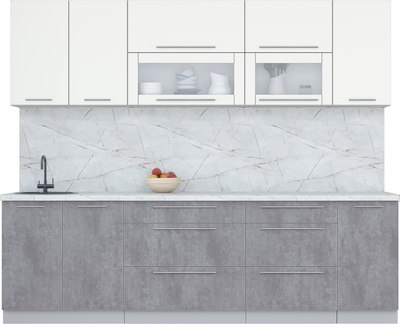 Кухонный гарнитур Интерлиния Мила Пластик 2.6 В - фото