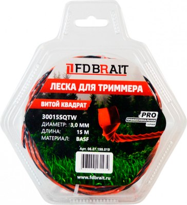 Леска для триммера Brait BR 3.0x15 / 30015SQTW PRO - фото