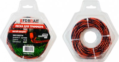 Леска для триммера Brait BR 3.0x15 / 30015SQTW PRO