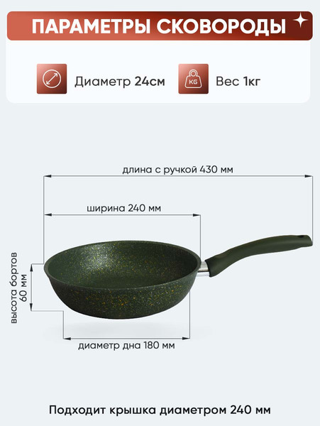 Сковорода Kukmara Trendy Style Malachite 2413tsml