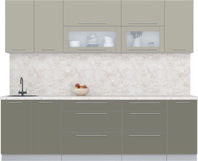 Кухонный гарнитур Интерлиния Мила Пластик 2.6 В - фото