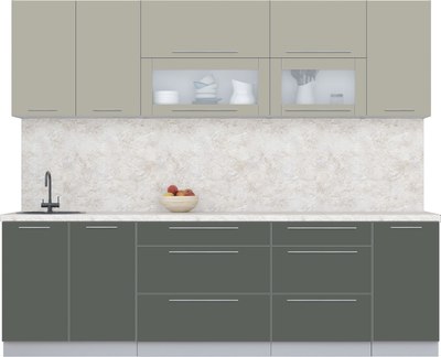 Кухонный гарнитур Интерлиния Мила Пластик 2.6 В - фото