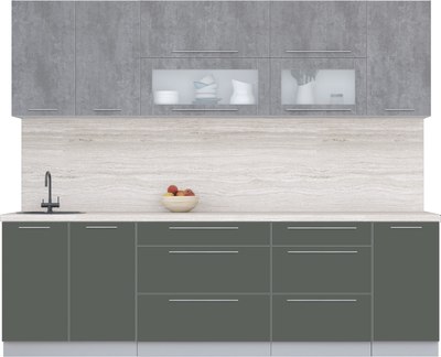 Кухонный гарнитур Интерлиния Мила Пластик 2.6 В - фото