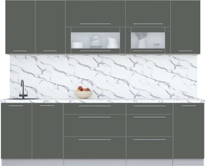 Кухонный гарнитур Интерлиния Мила Пластик 2.6 В - фото