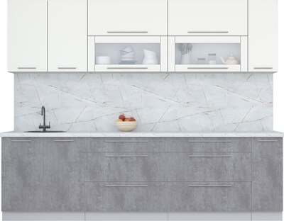 Кухонный гарнитур Интерлиния Мила Пластик 2.7 В - фото