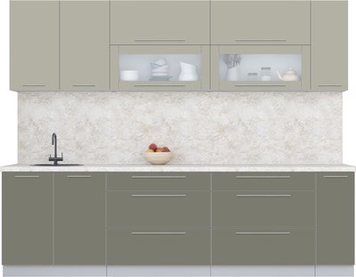 Кухонный гарнитур Интерлиния Мила Пластик 2.7 В - фото