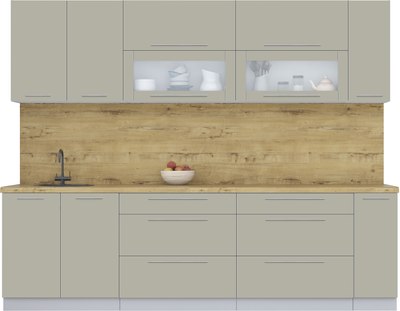 Кухонный гарнитур Интерлиния Мила Пластик 2.7 В - фото