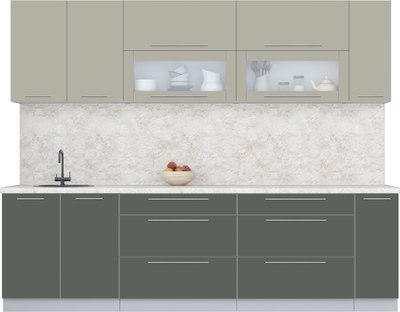 Кухонный гарнитур Интерлиния Мила Пластик 2.7 В - фото