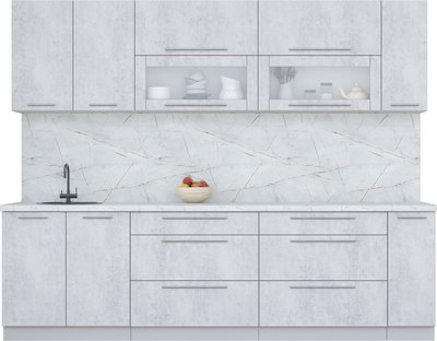 Кухонный гарнитур Интерлиния Мила Пластик 2.7 В - фото