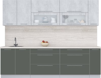 Кухонный гарнитур Интерлиния Мила Пластик 2.7 В - фото