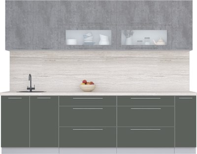 Кухонный гарнитур Интерлиния Мила Пластик 2.7 В - фото