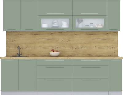 Кухонный гарнитур Интерлиния Мила Пластик 2.7 В - фото