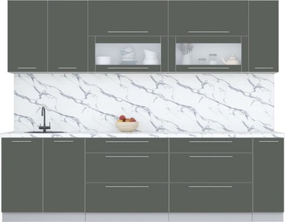 Кухонный гарнитур Интерлиния Мила Пластик 2.7 В - фото