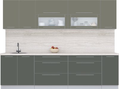 Кухонный гарнитур Интерлиния Мила Пластик 2.8 В - фото