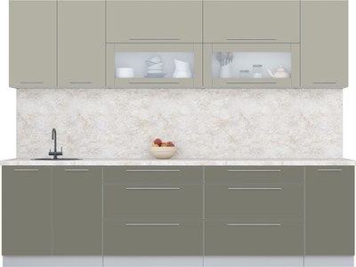 Кухонный гарнитур Интерлиния Мила Пластик 2.8 В - фото