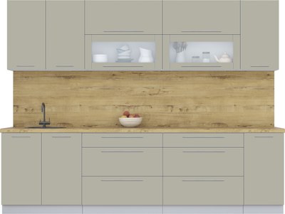 Кухонный гарнитур Интерлиния Мила Пластик 2.8 В - фото