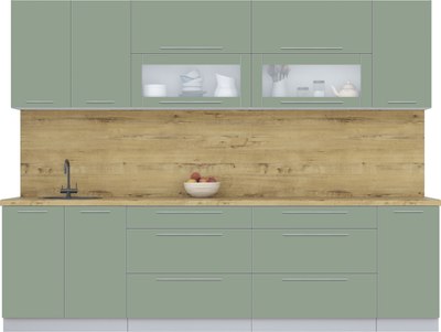 Кухонный гарнитур Интерлиния Мила Пластик 2.8 В - фото